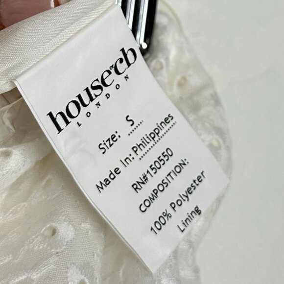 HOUSE OF CB Frankie Broderie Anglaise Drawstring Pants in Ivory Size Small - Picture 8 of 15